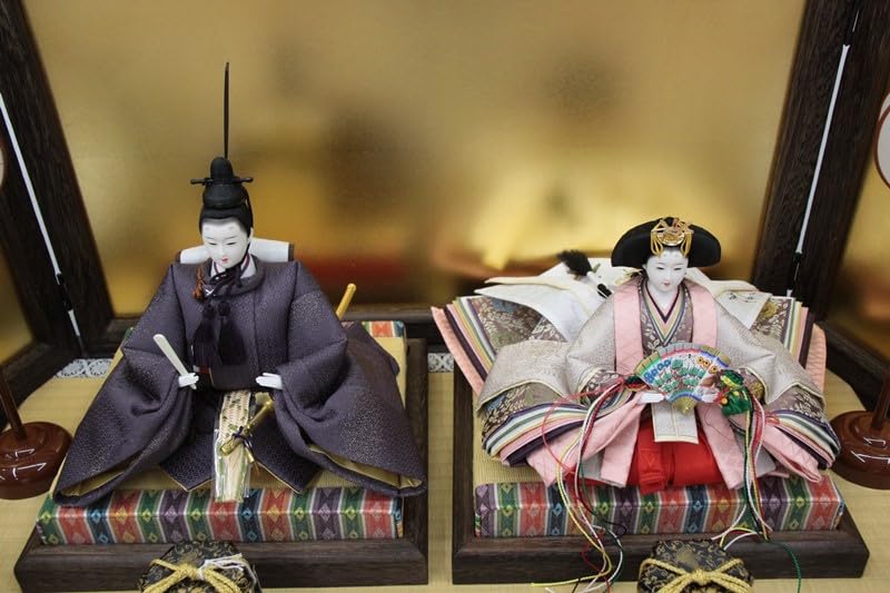 Amazon | 雛人形 親王平飾り 平安寿峰 京雛殿 沙羅 京十番 有職唐織 紫